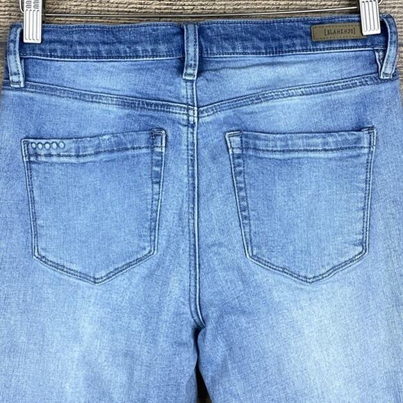 BlankNYC The Great Jones Mid Rise Zipper Trim Skinny Jeans Slumlord Blue Size 27 - Picture 6 of 12